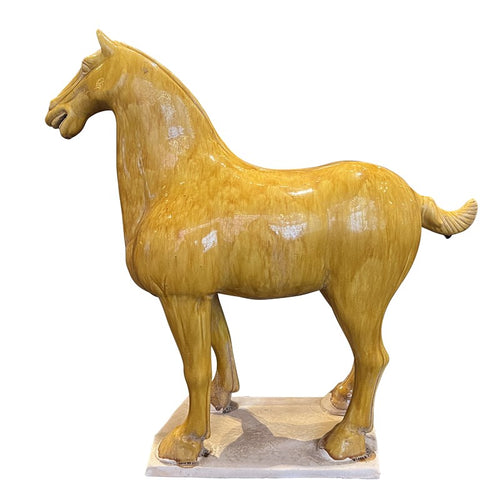 Currey And Company Tang Dynasty Large Persimmon Horse