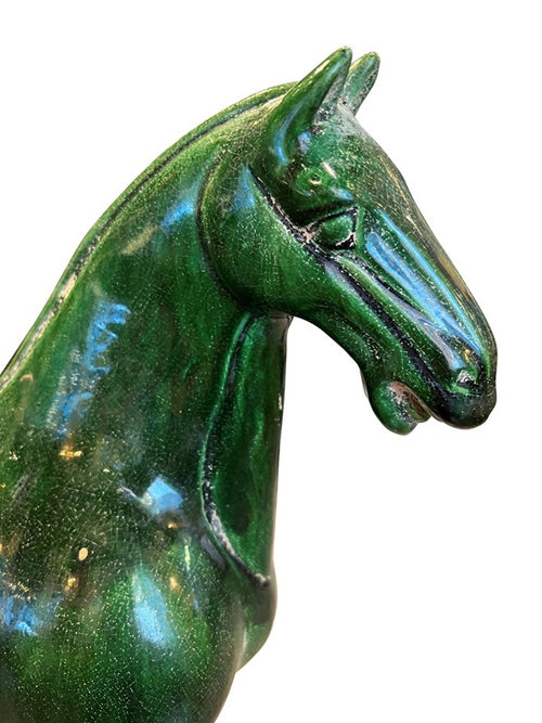 Currey And Company Tang Dynasty Large Green Horse
