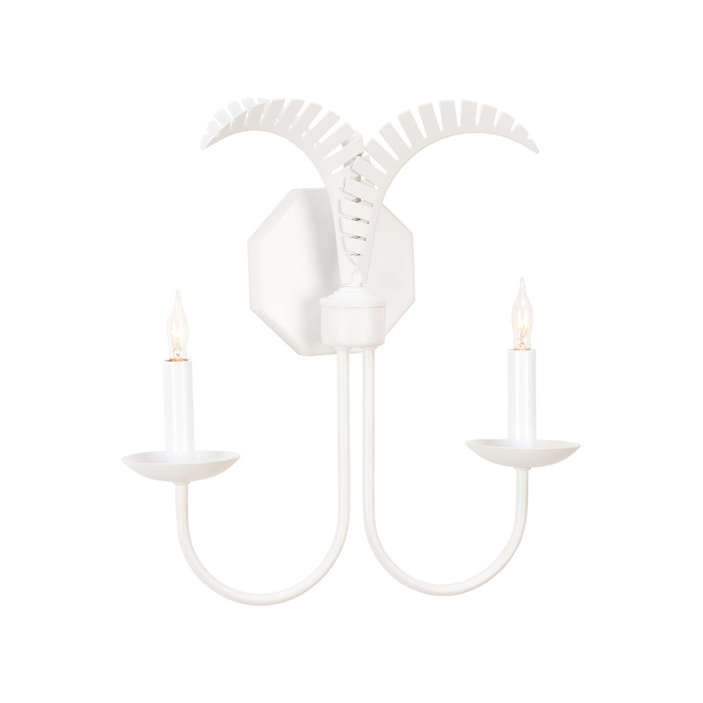 Wildwood Petite Palm Sconce White