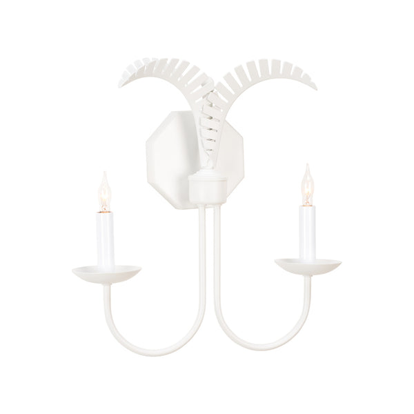Wildwood Petite Palm Sconce White