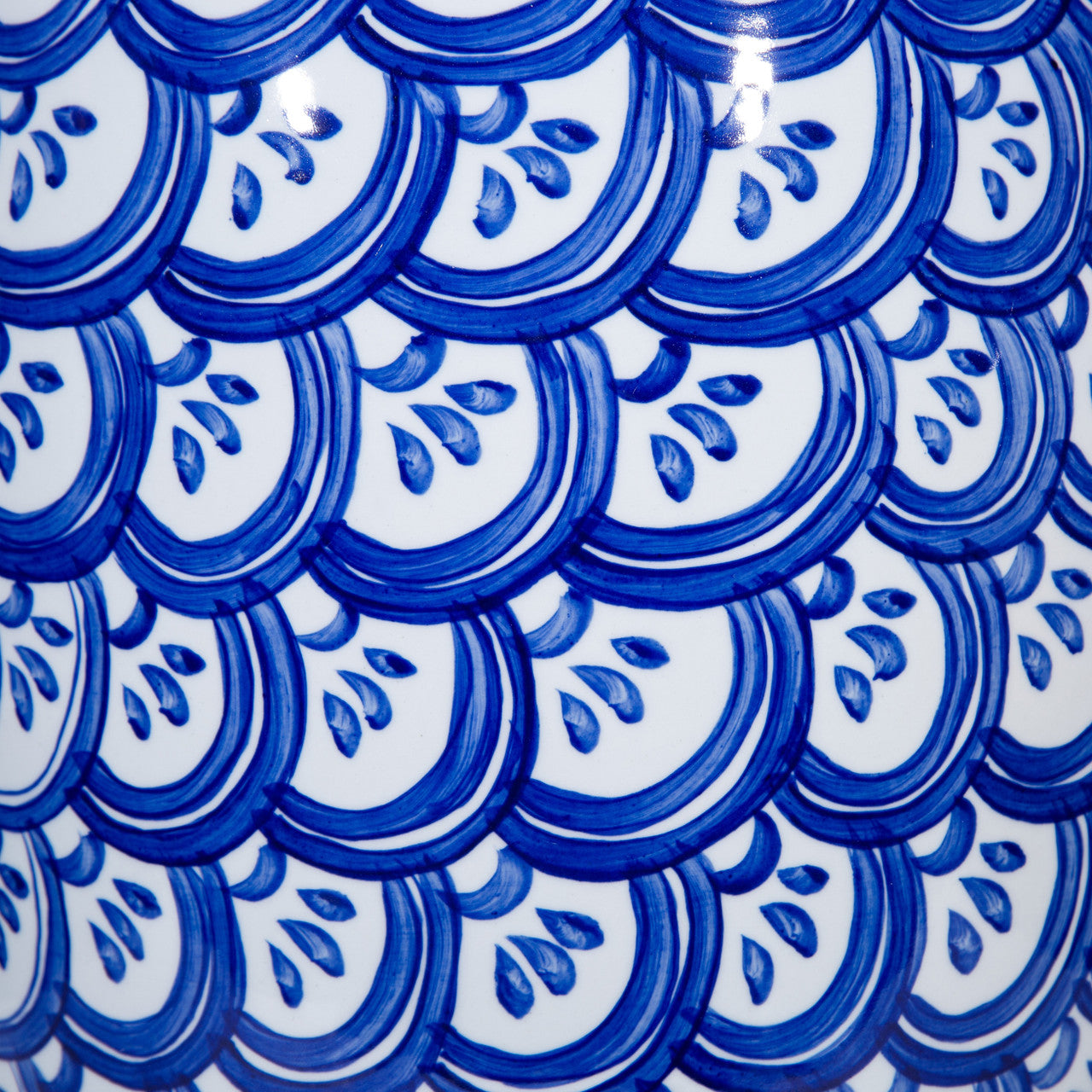 Blue and White Seawave Garden Stool