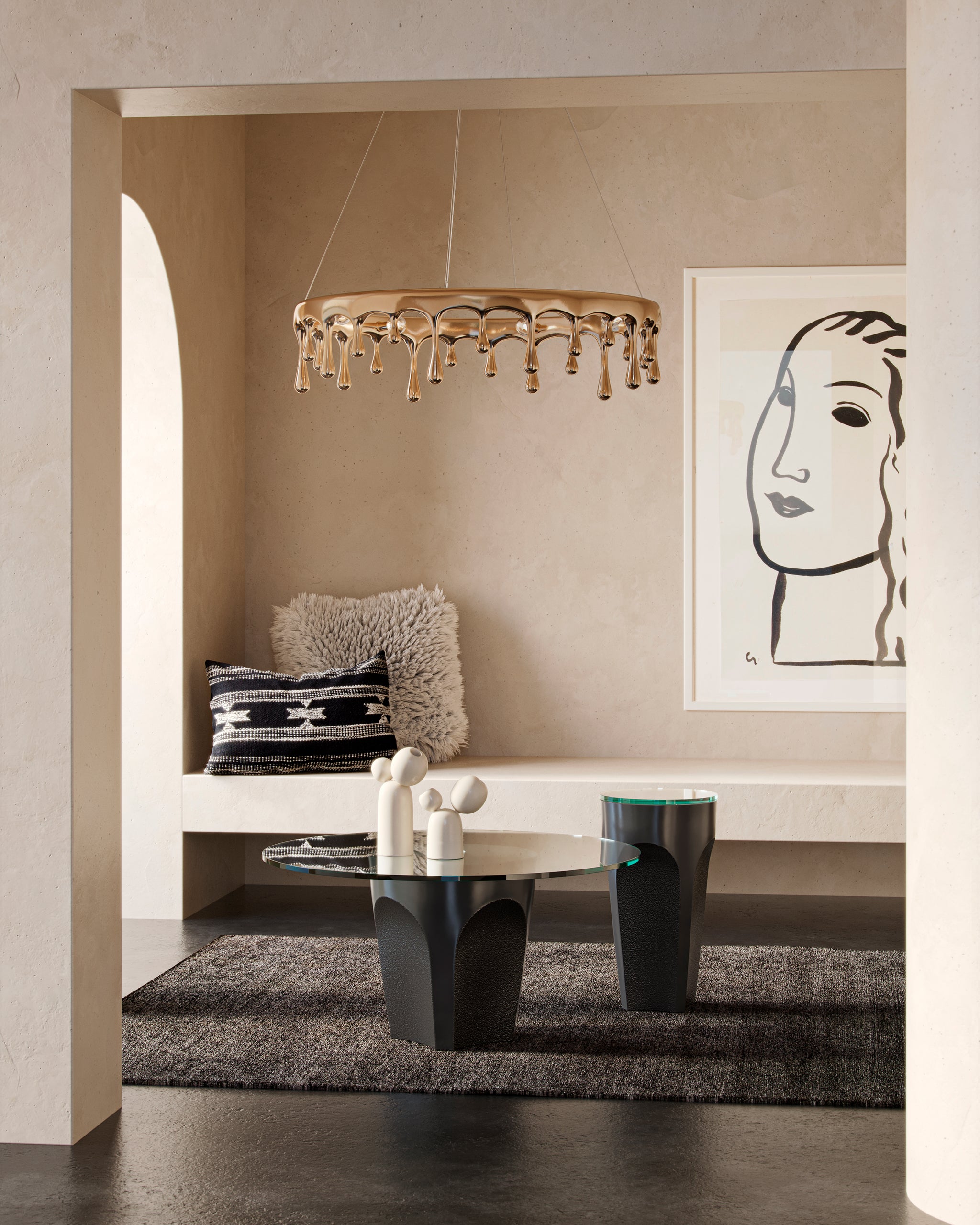 Currey & Company Lemy Black Drinks Table