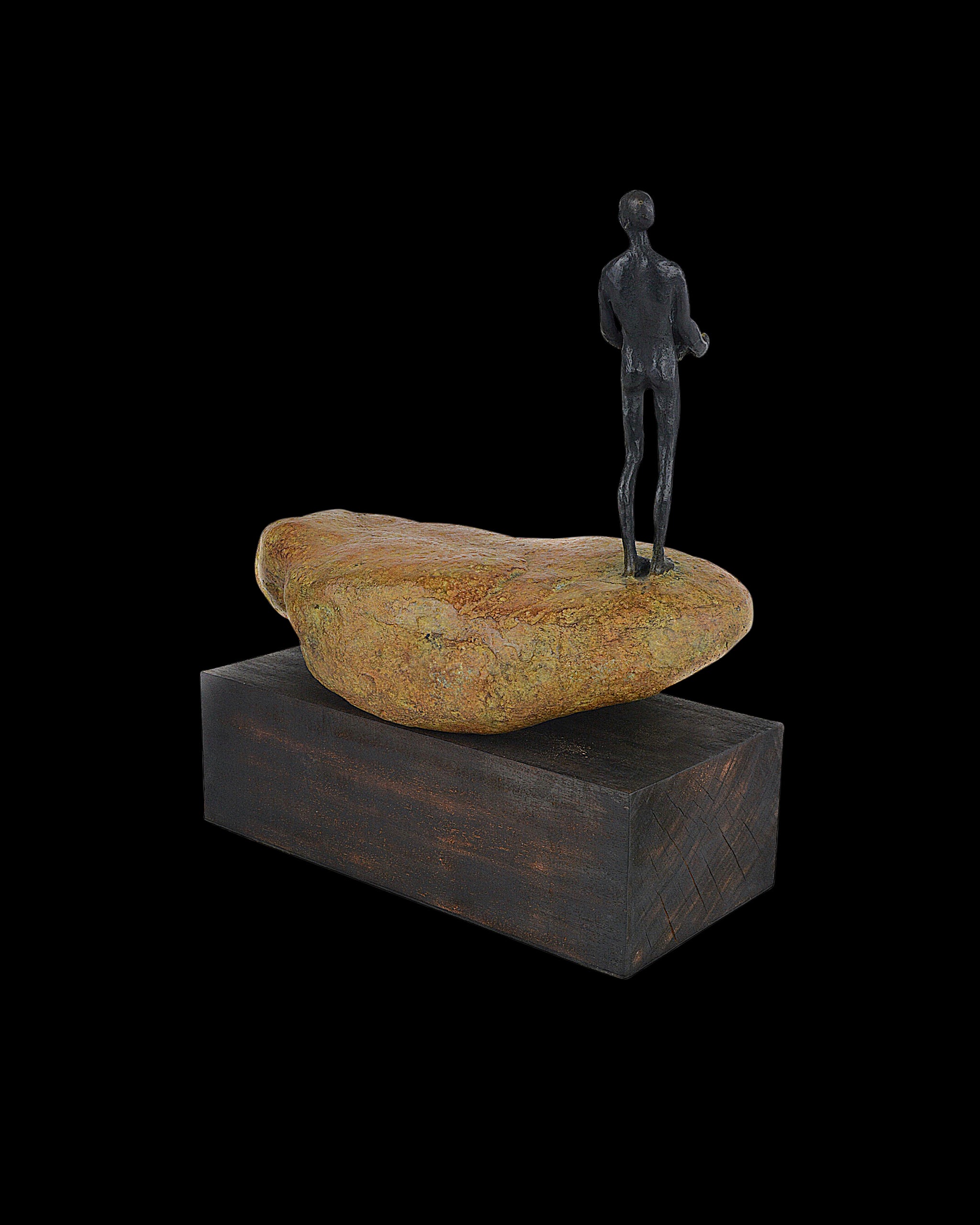 Currey & Company Man On Rock Small Bronze