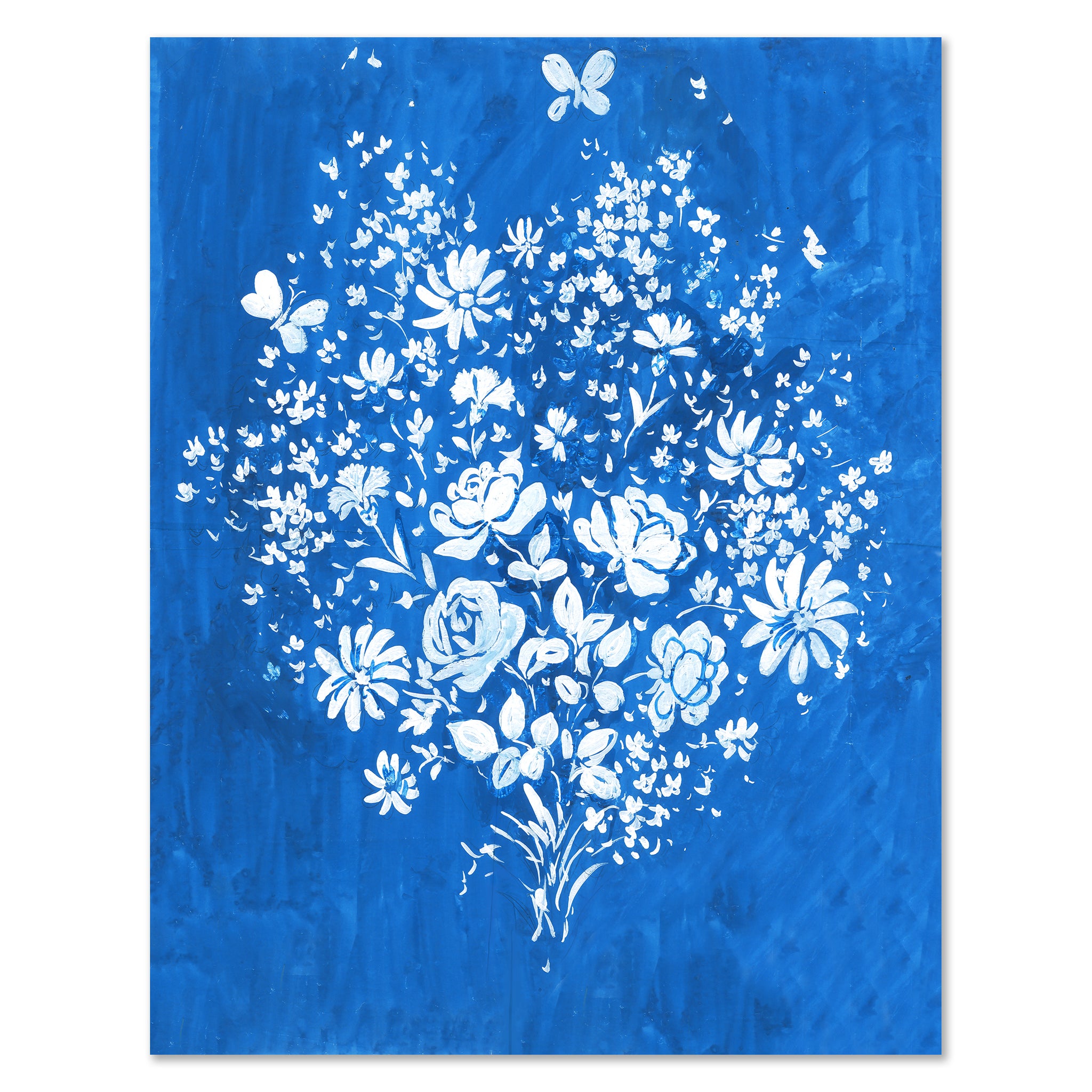 Paule Marrot White Floral Bouquet Art