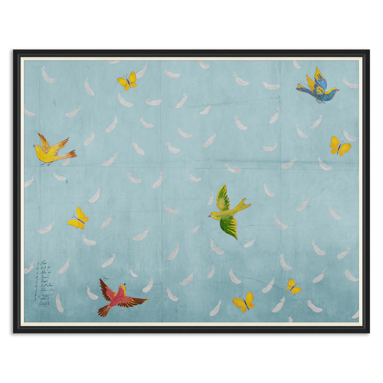 Paule Marrot Feathers Art, Blue