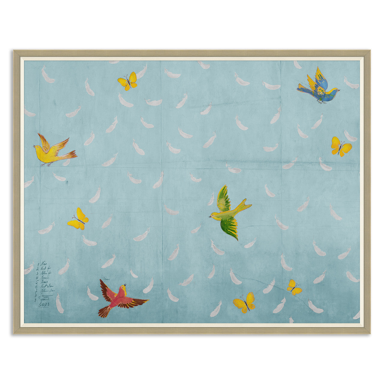 Paule Marrot Feathers Art, Blue