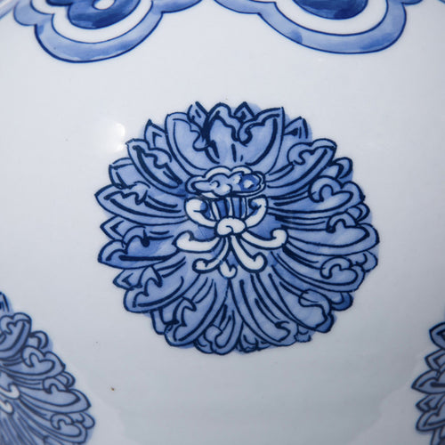 Blue And White Multi Flowers Porcelain Temple Jar By Legends Of Asia
