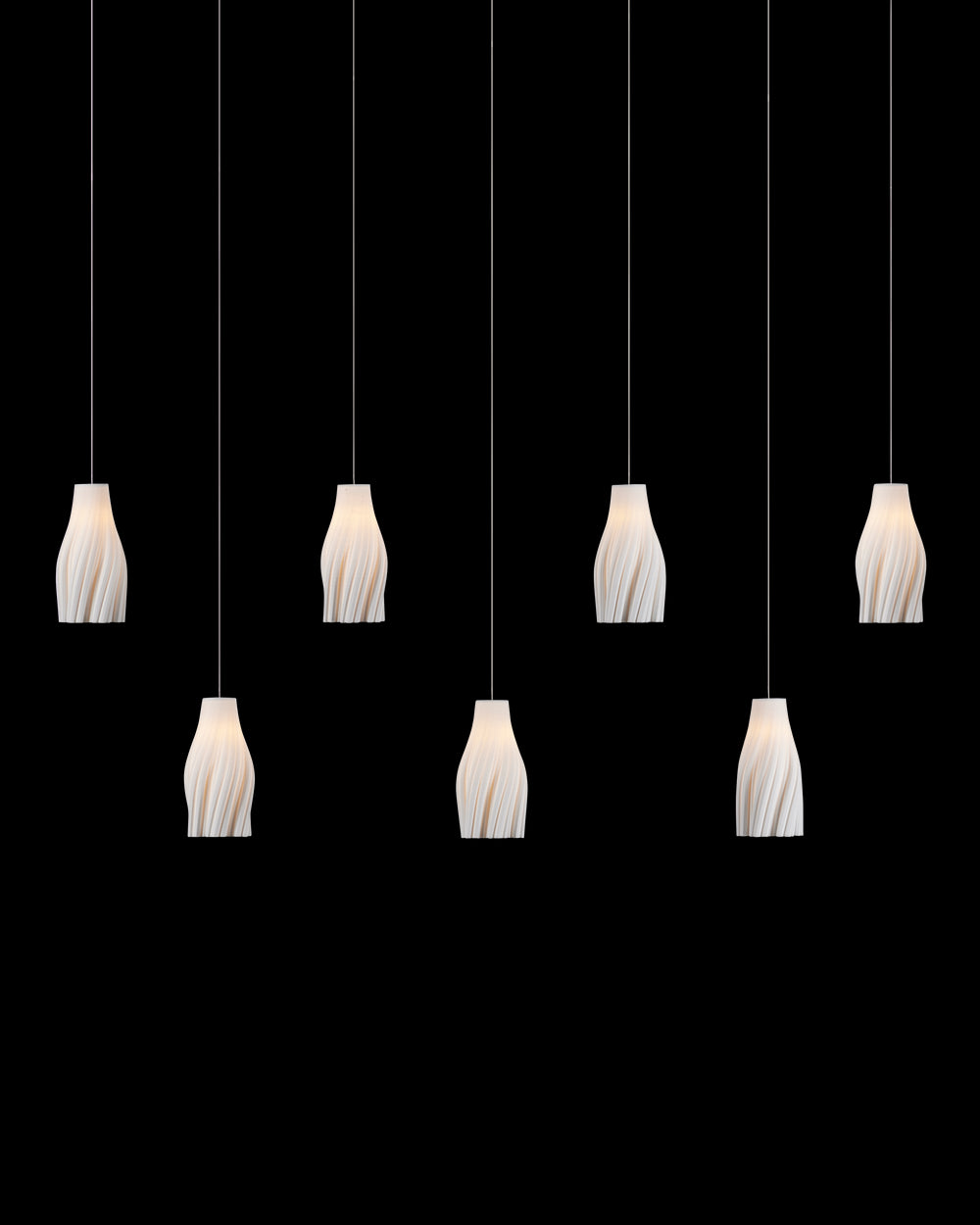 Currey & Company Posh 7 Light Linear Multi Drop Pendant