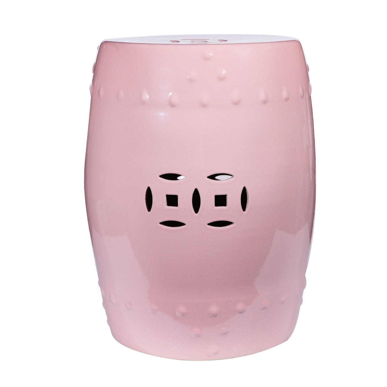 Blush Pink Porcelain Garden Stool by Legends of Asia