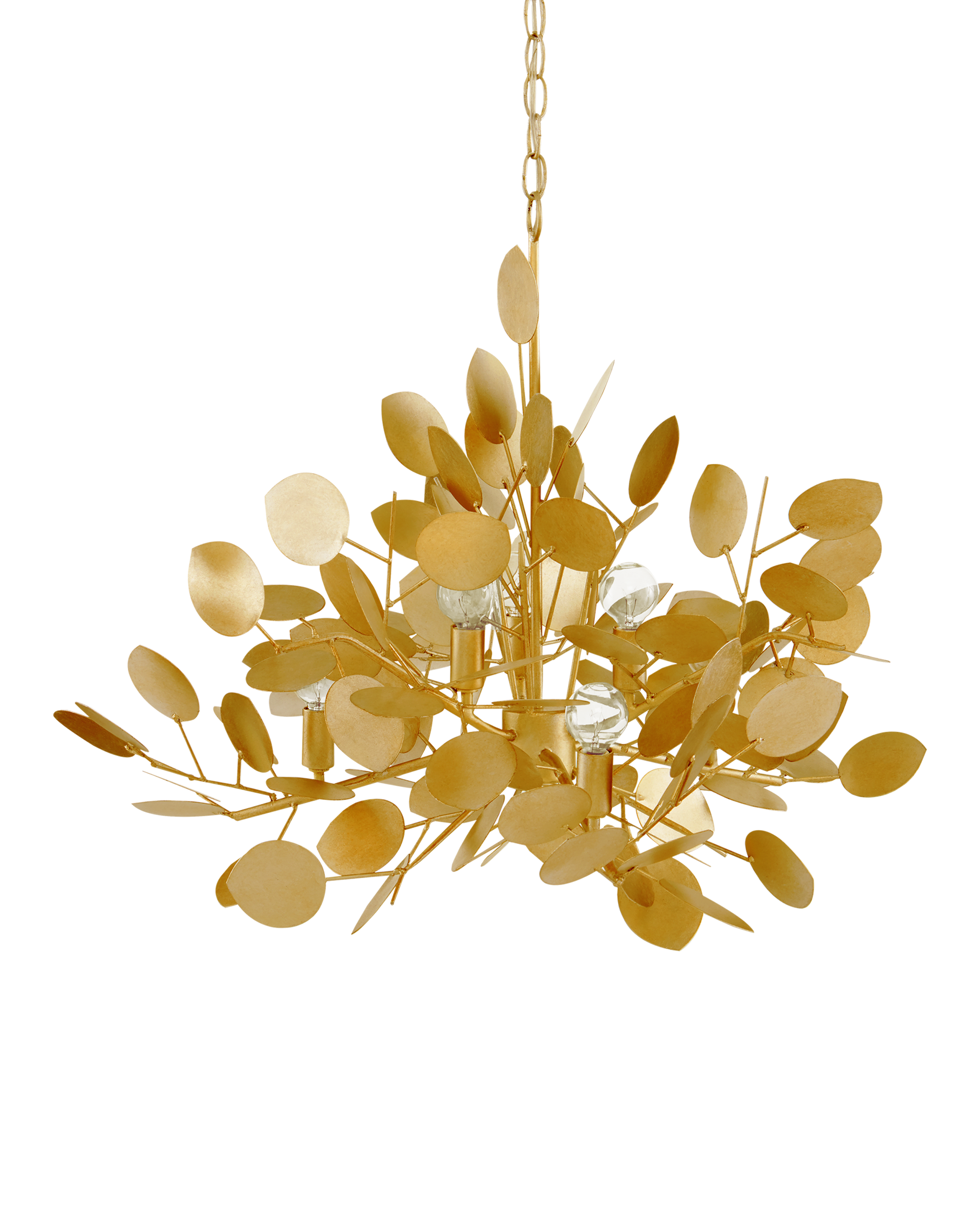 Currey And Company Lunaria Large Gold Chandelier