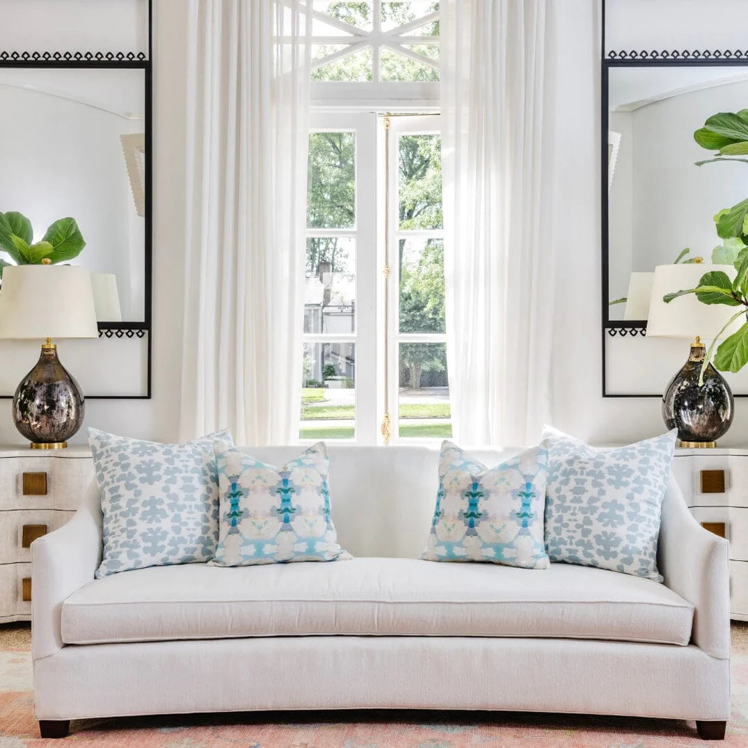 Laura Park Blue Lagoon Linen Cotton Pillow