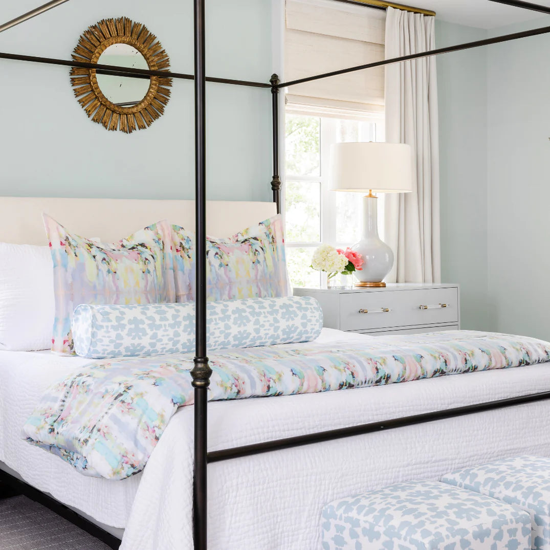 Laura Park Chintz Mist Round Bolster Pillow