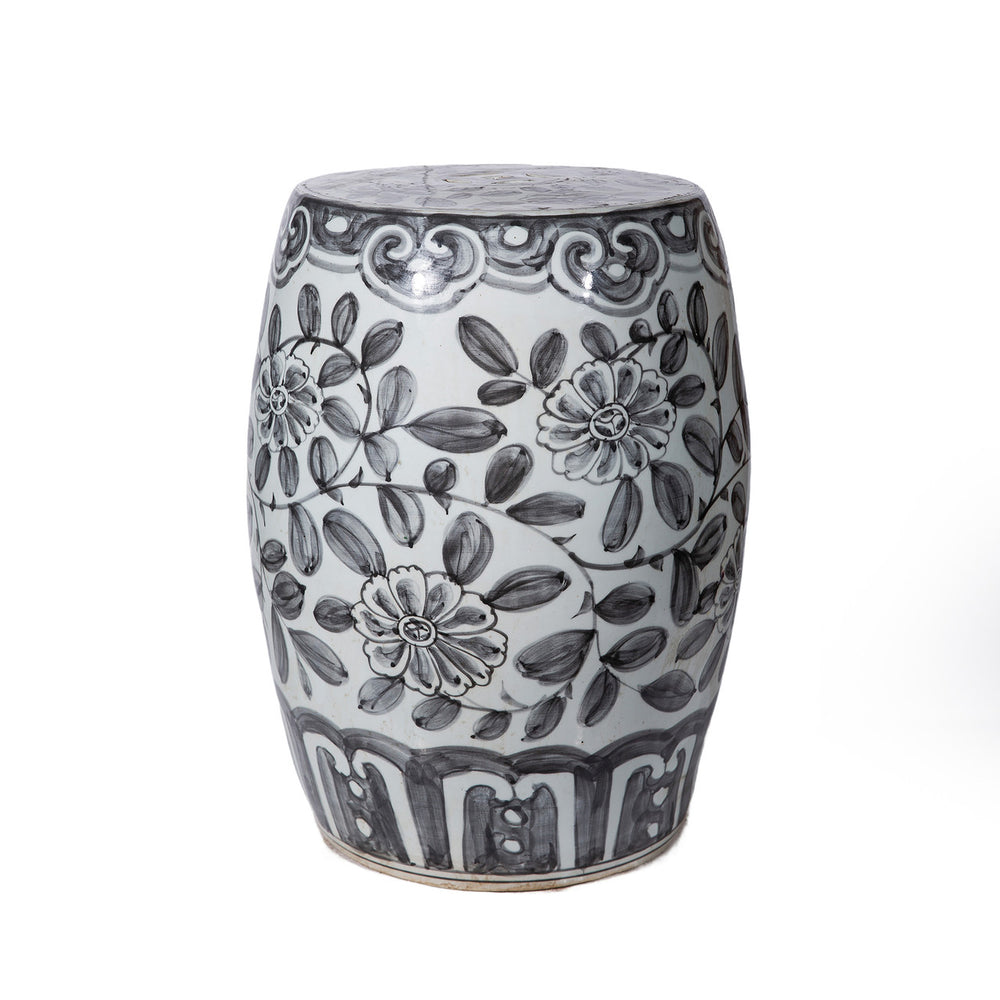 Black Peony Vine Village Garden Stool By Legends Of Asia