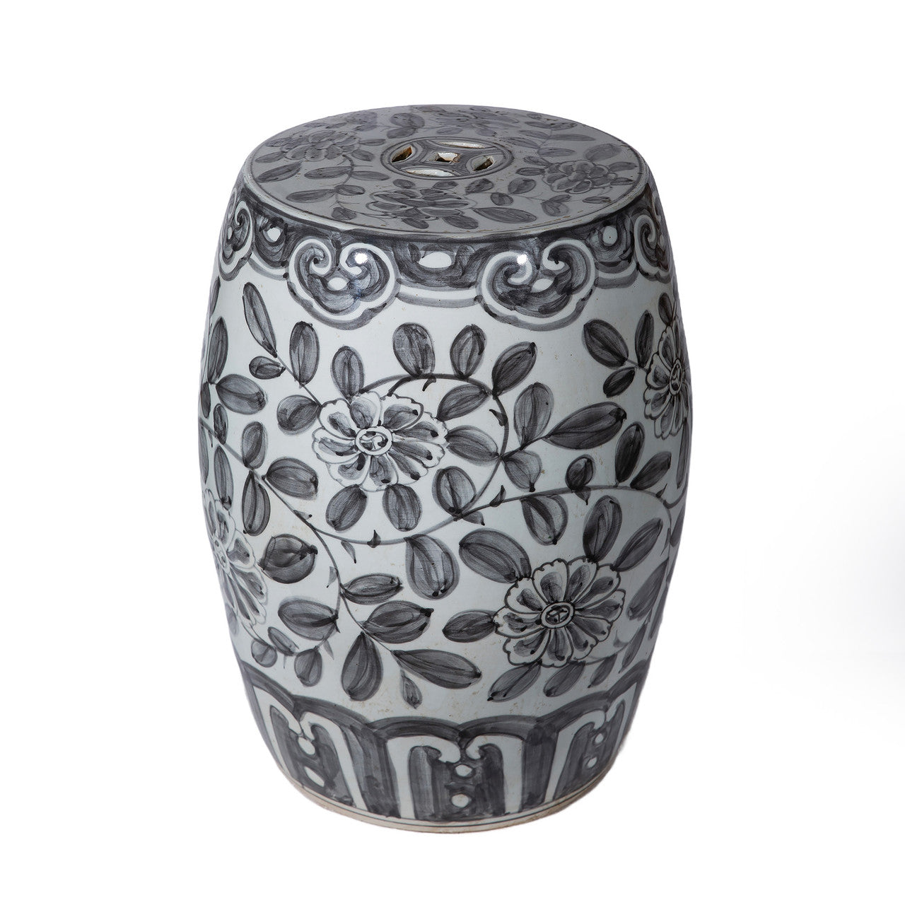 Black Peony Vine Village Garden Stool By Legends Of Asia
