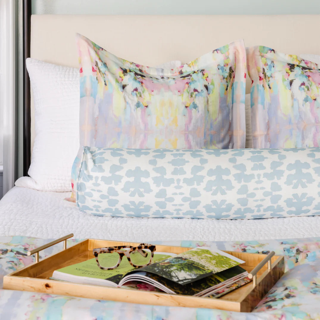 Laura Park Chintz Mist Round Bolster Pillow