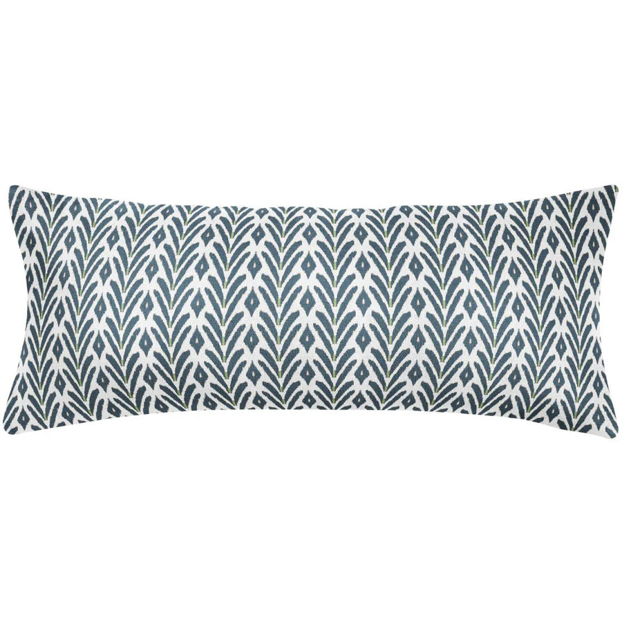 Laura Park Petite Frond Navy Linen Cotton Pillow