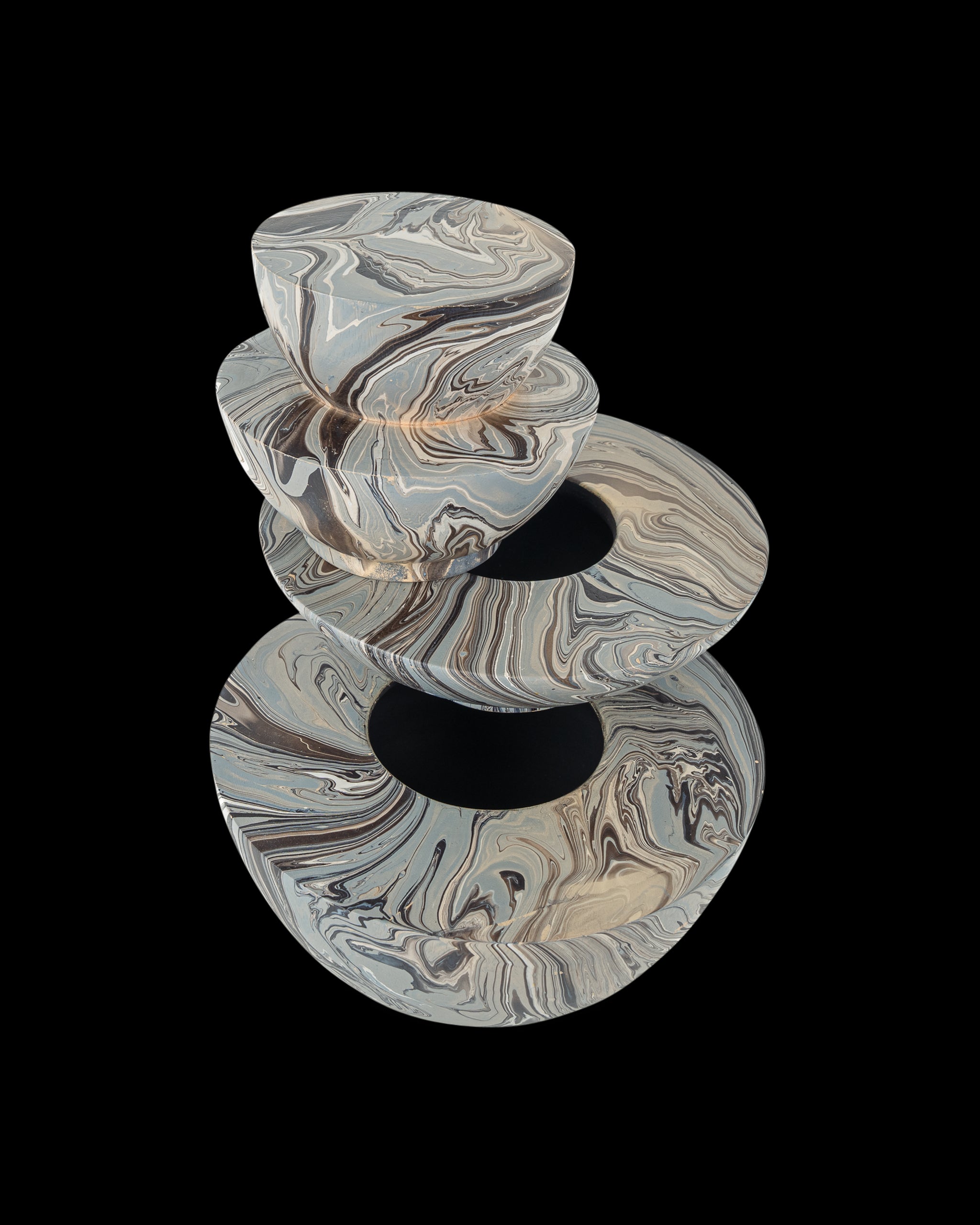 Currey & Company Marbleized Stacking Box Set Of 3