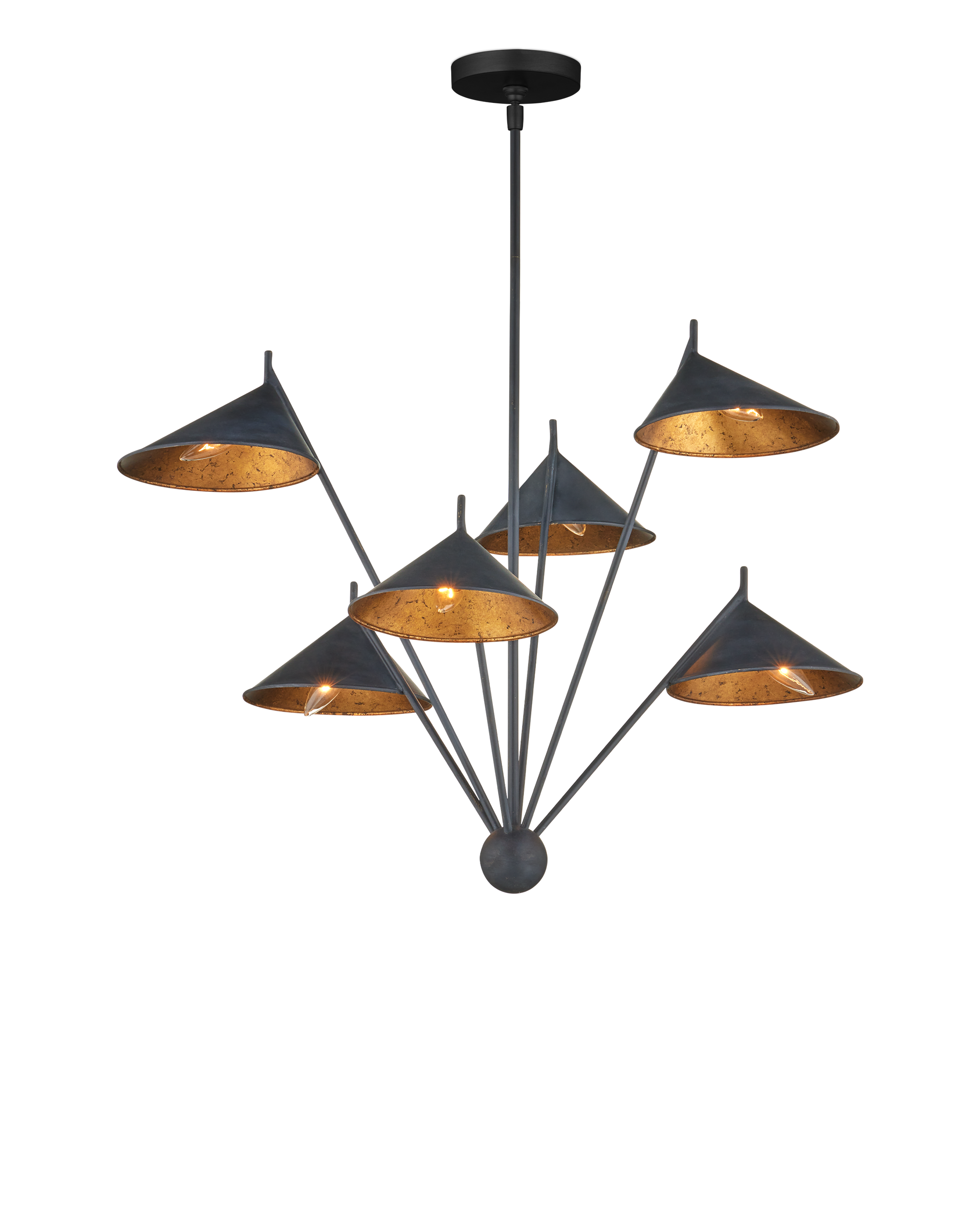 Currey & Company Serpa Medium Black Chandelier