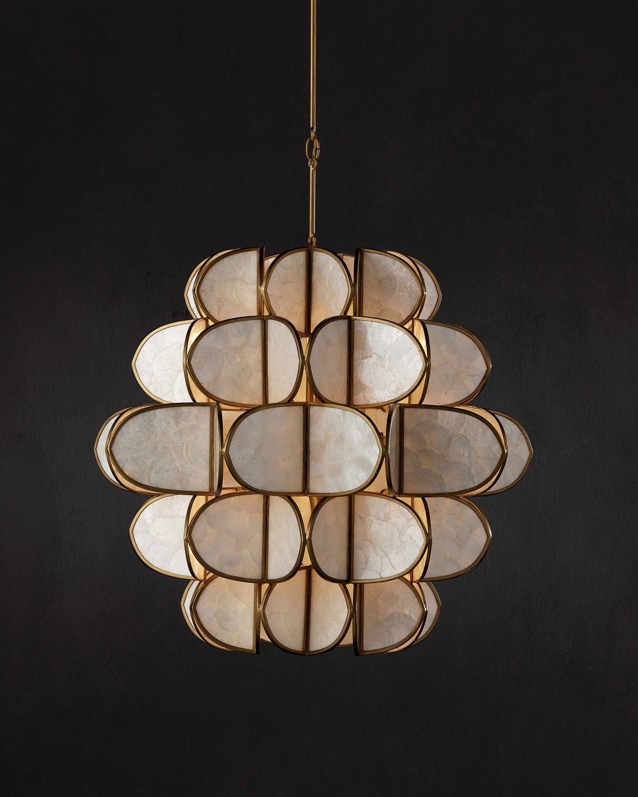 Currey & Company Galatea 30" Brass 9 Light Chandelier