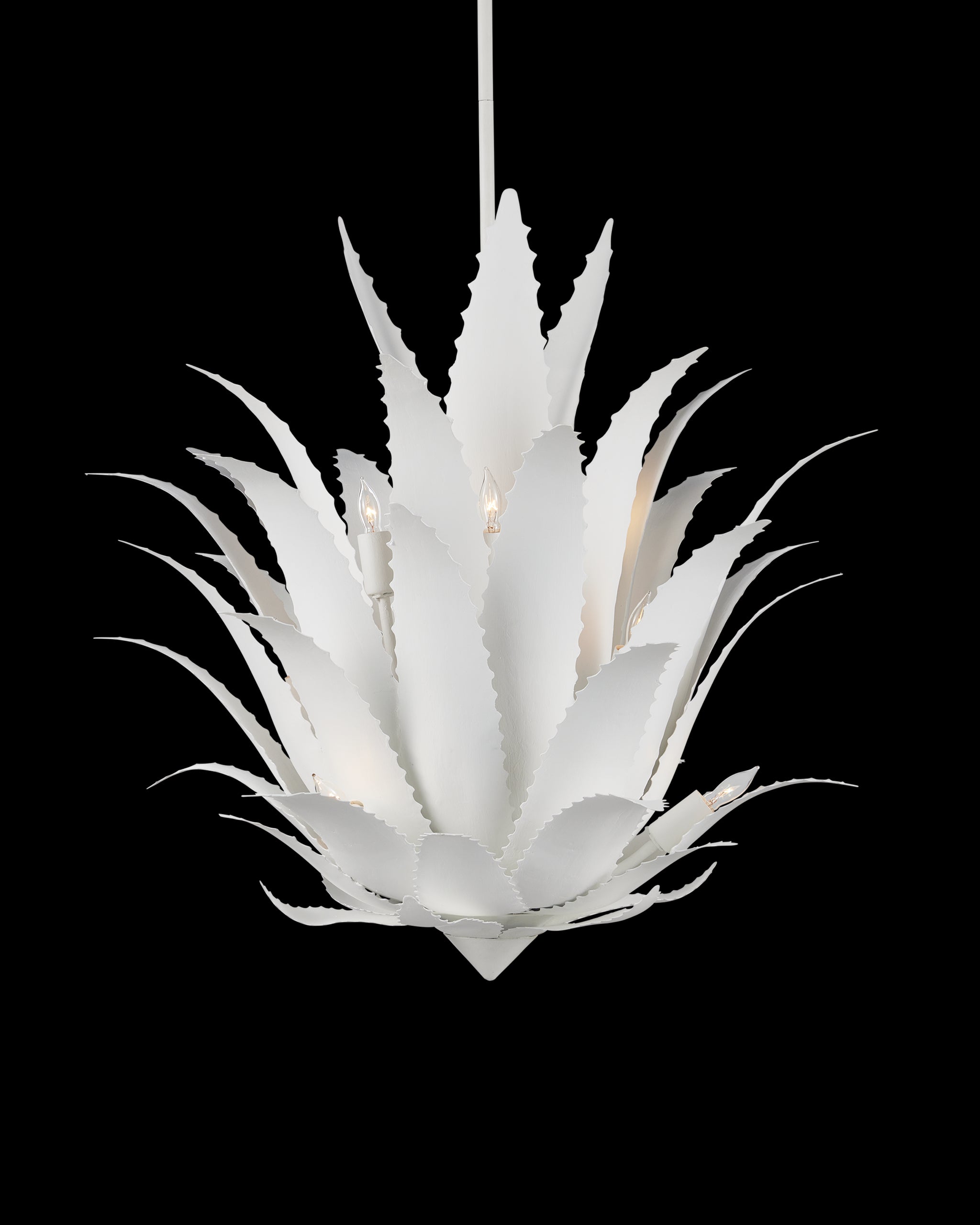 Currey & Company Agave White Chandelier