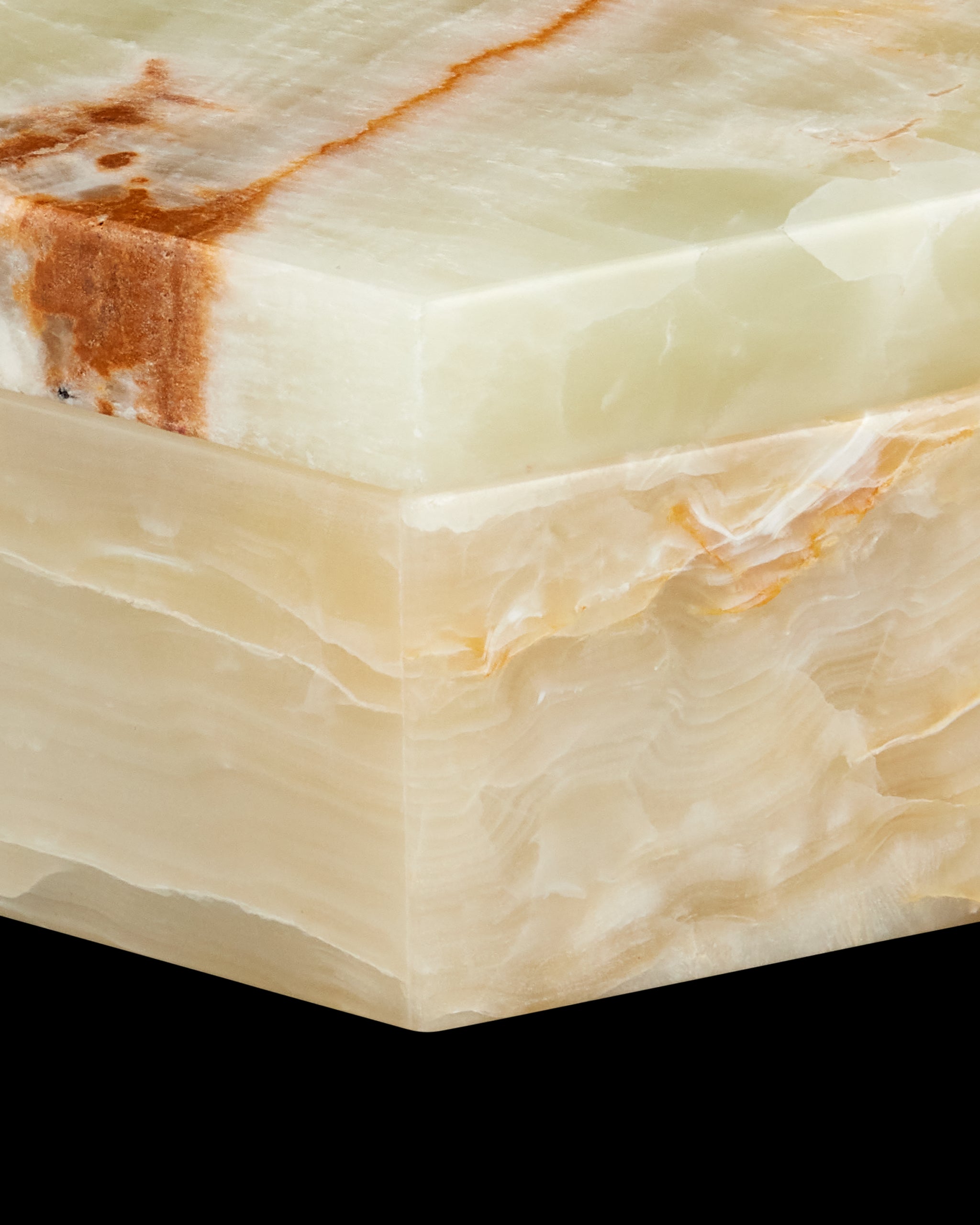 Currey & Company Arco Green Onyx Hexagon Box