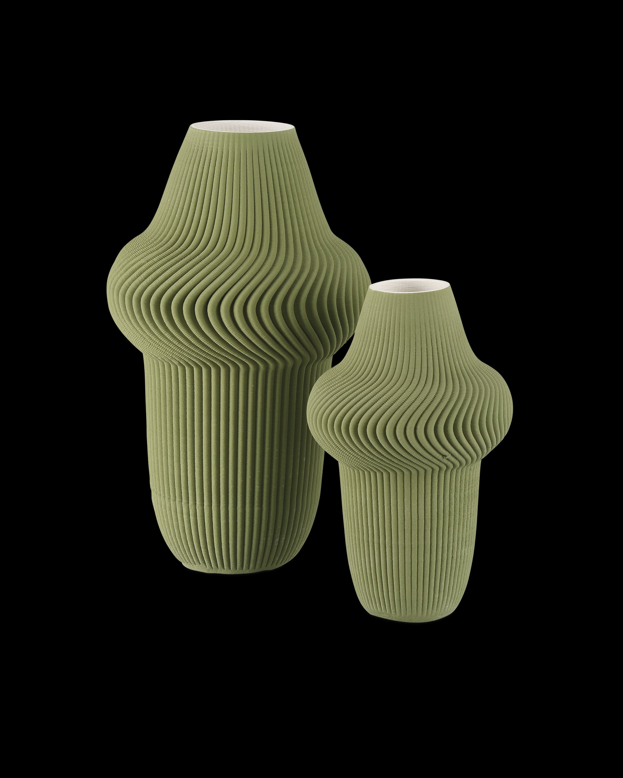 Currey & Company Green Plisse Large Vase