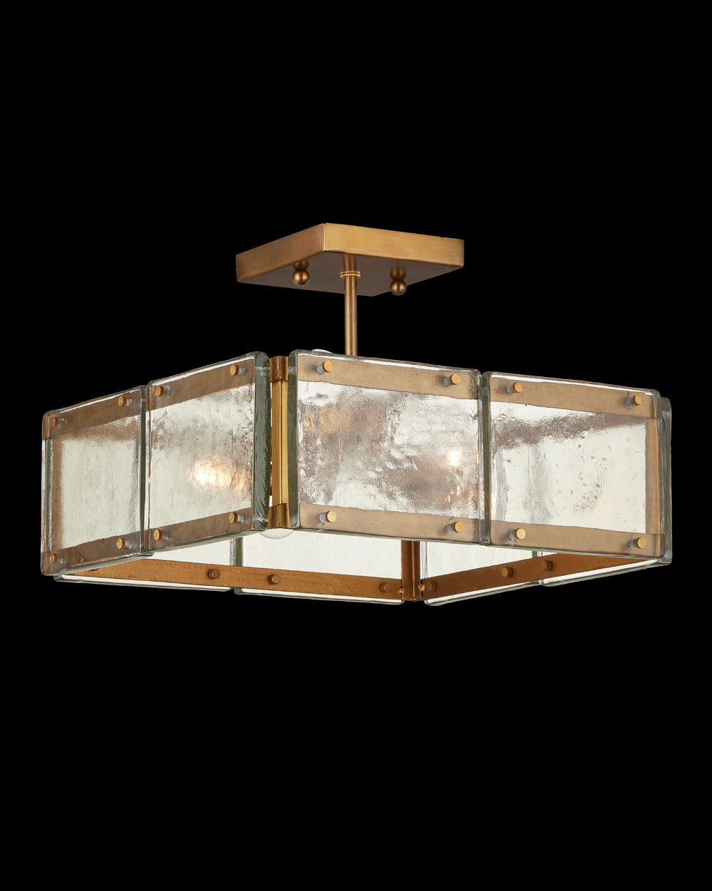 Currey & Company Countervail Square Semi Flush Mount