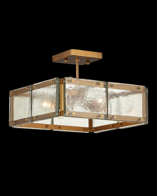 Currey & Company Countervail Square Semi Flush Mount