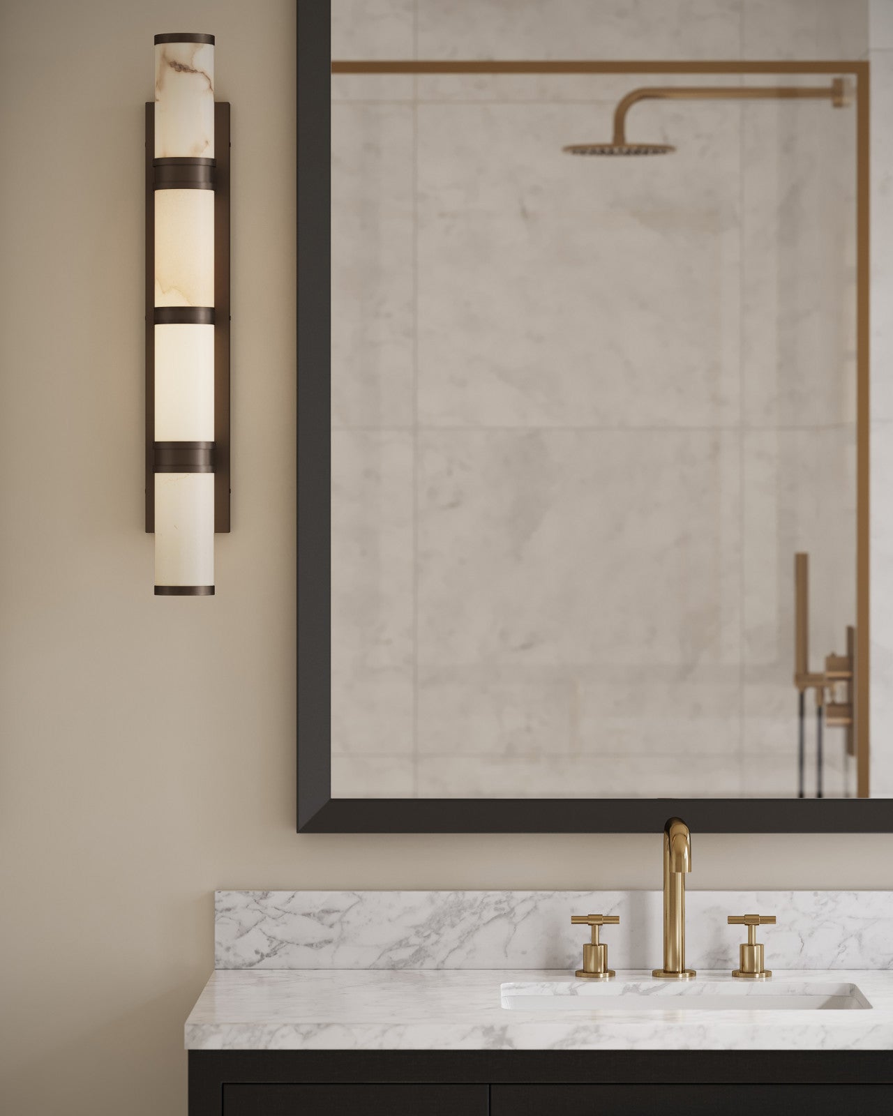 Currey & Company Brenham Large Bronze 1 Light Wall Sconce