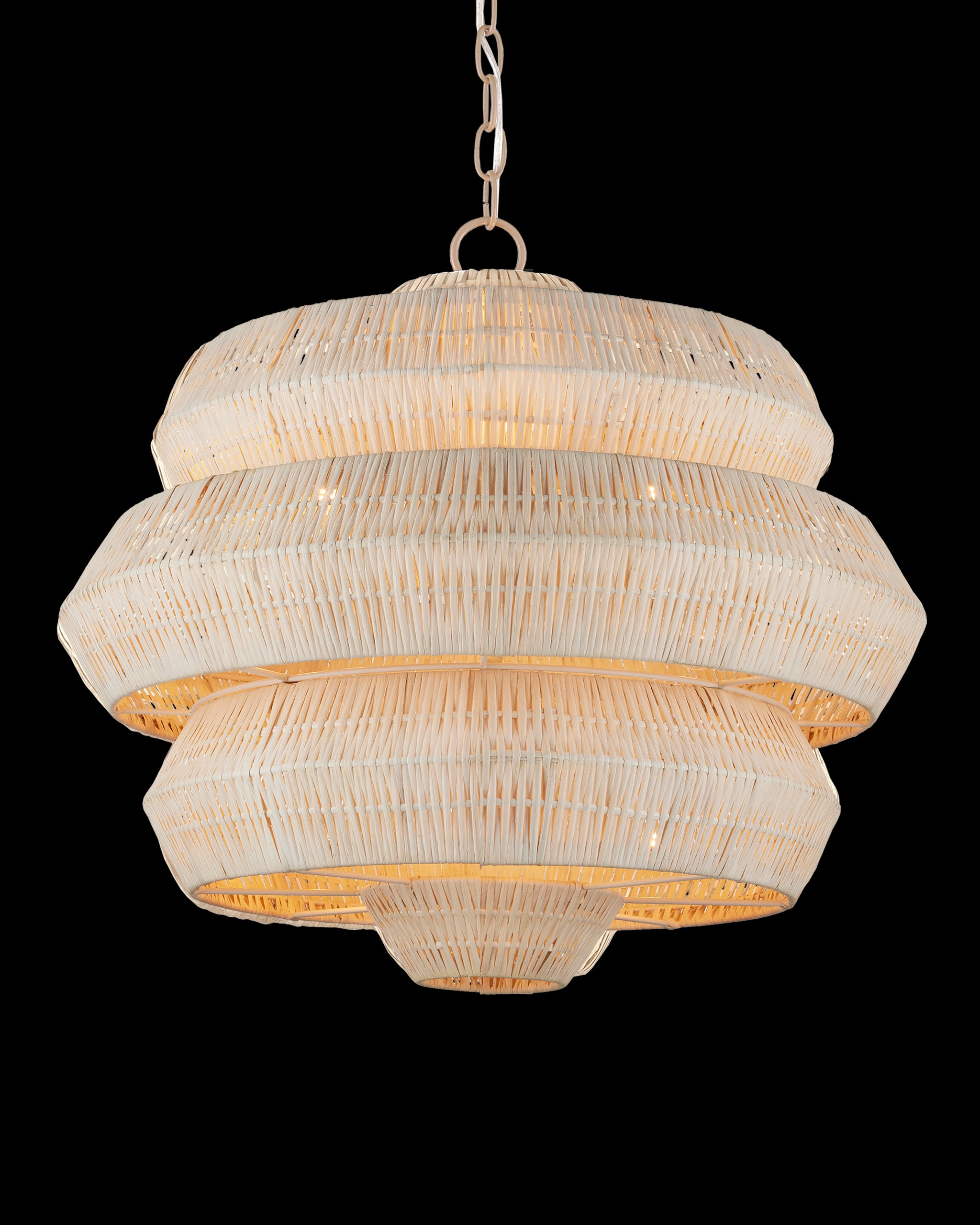Currey & Company Antibes Small White Chandelier