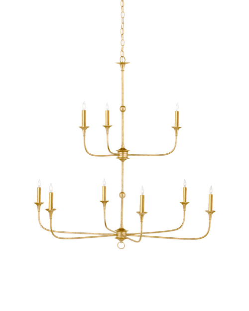 Currey & Company Nottaway Two Tier Gold Chandelier