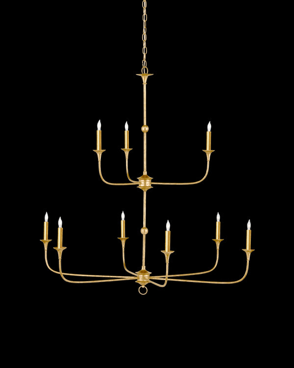 Currey & Company Nottaway Two Tier Gold Chandelier