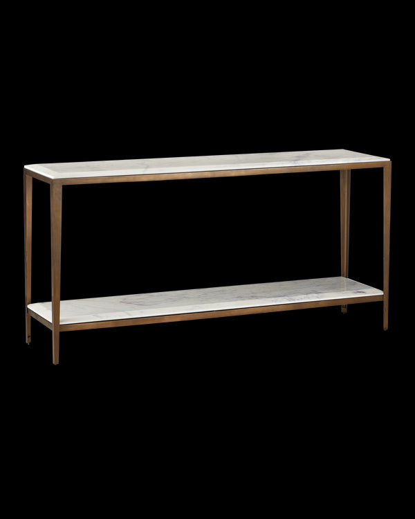 Currey & Company Oblique Marble Console Table