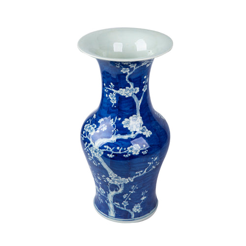 Blue & White Porcelain Plum Blossom Wide Mouth Vase