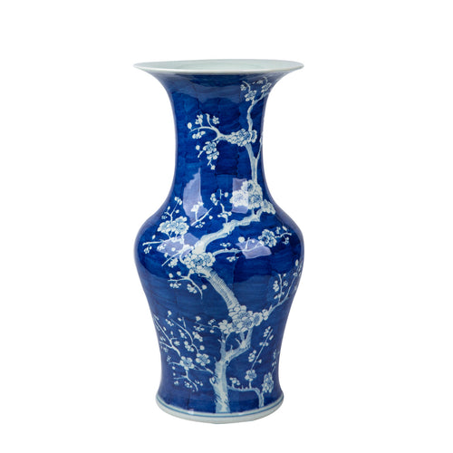 Blue & White Porcelain Plum Blossom Wide Mouth Vase