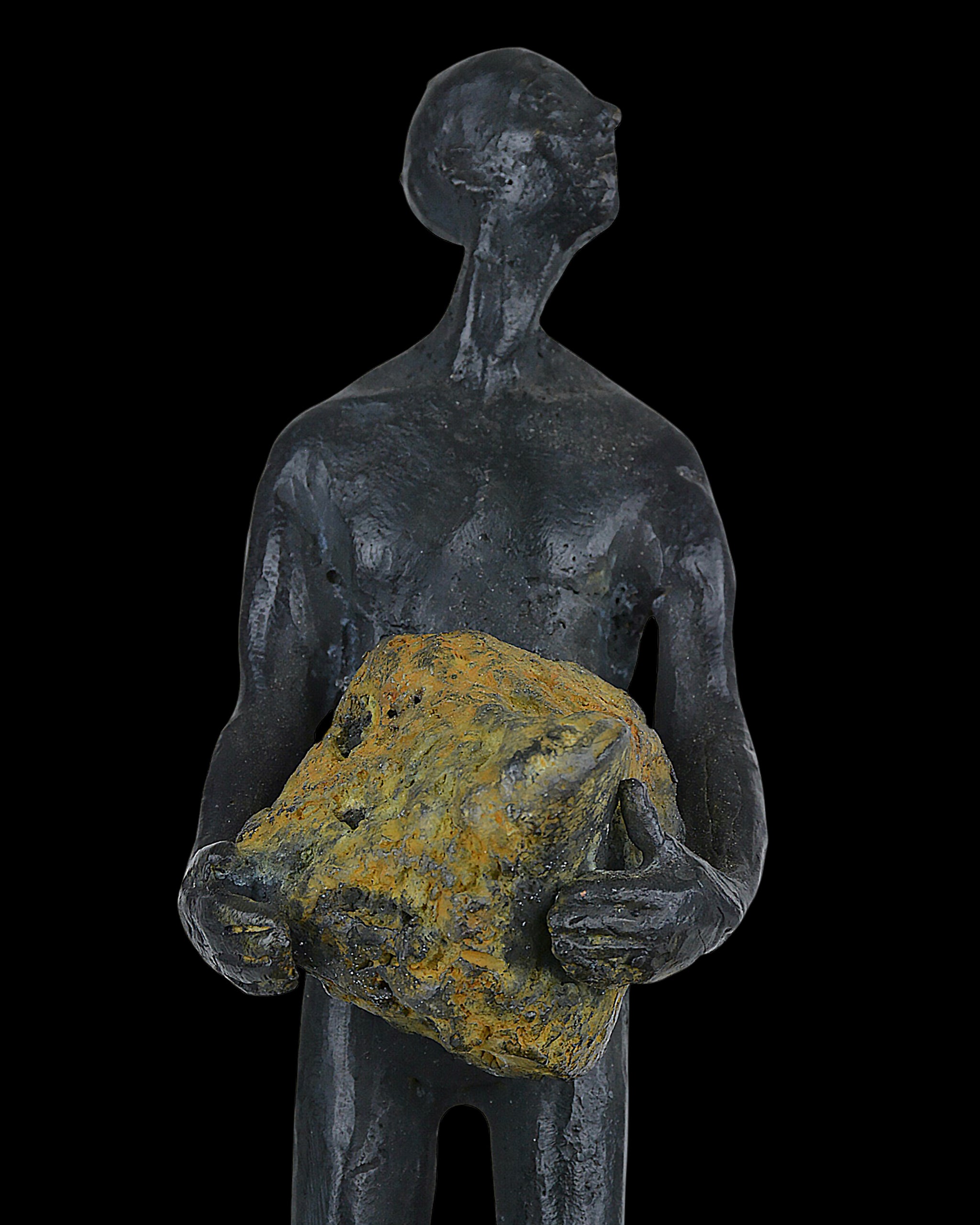 Currey & Company Man On Rock Small Bronze