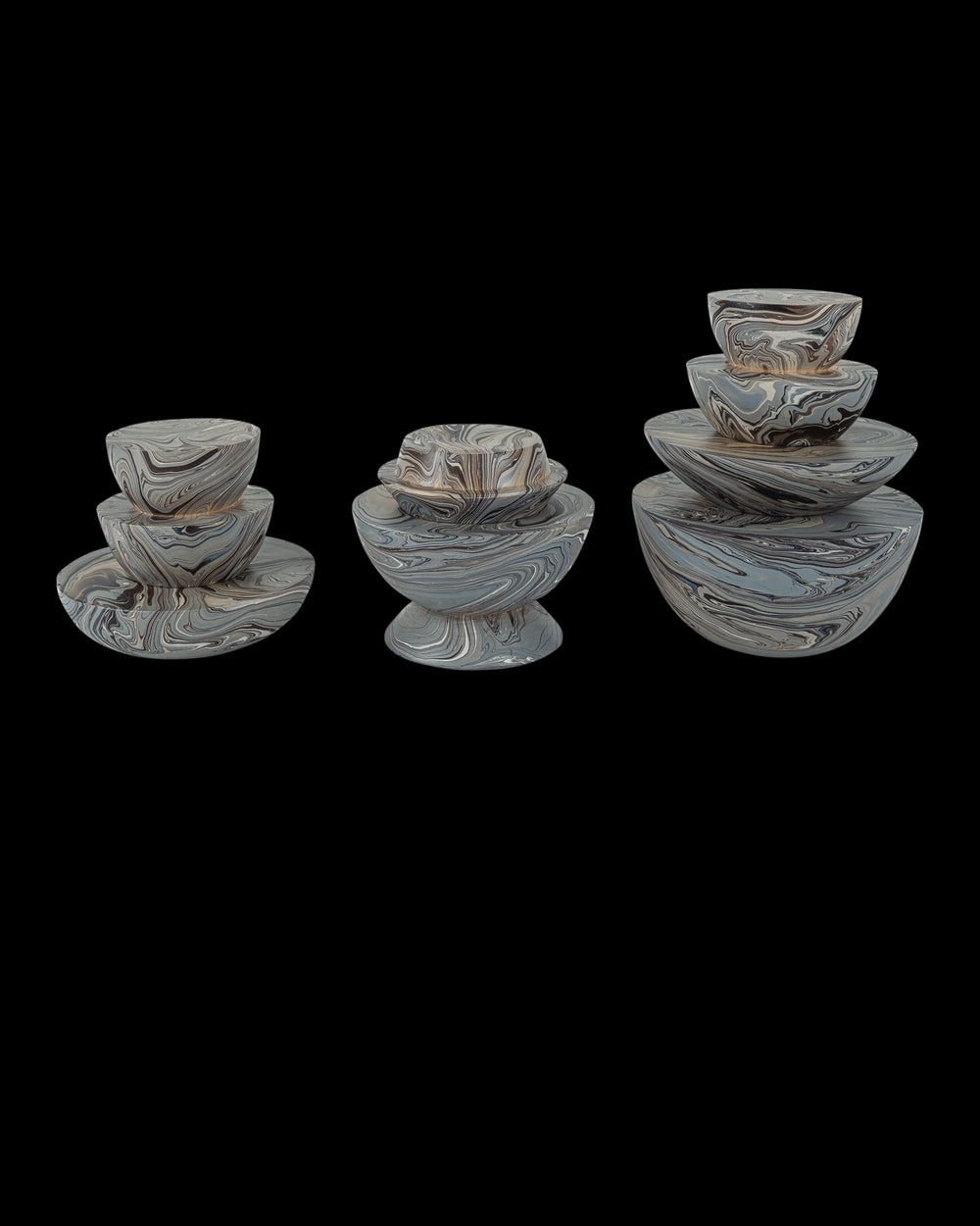 Currey & Company Marbleized Stacking Box Set Of 3
