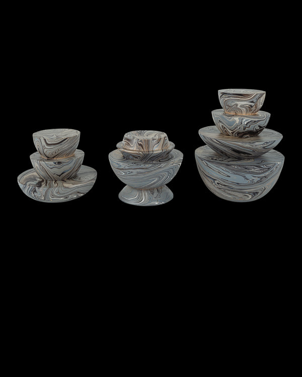 Currey & Company Marbleized Stacking Box Set Of 3