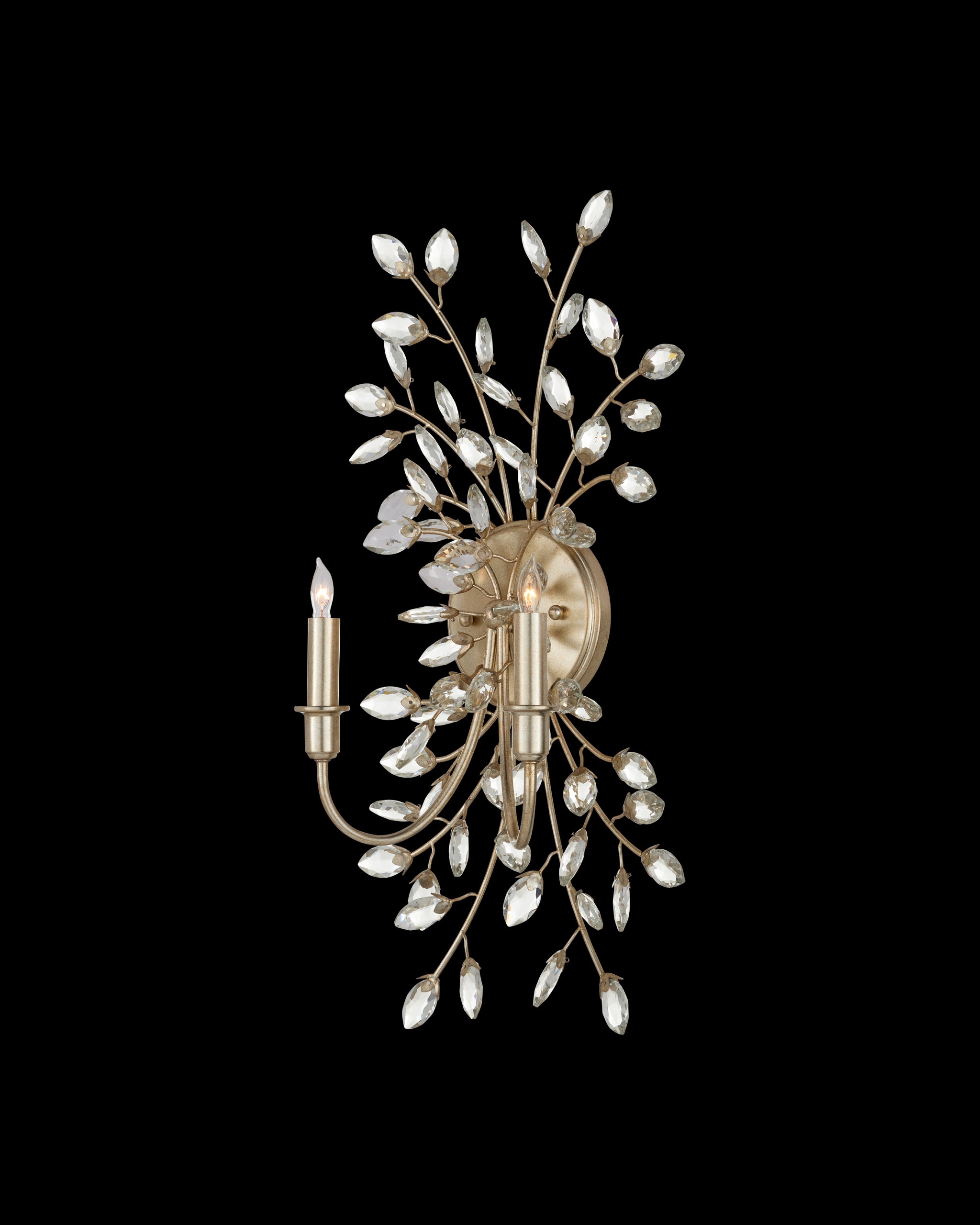 Currey & Company Forget Me Not Silver Wall Sconce