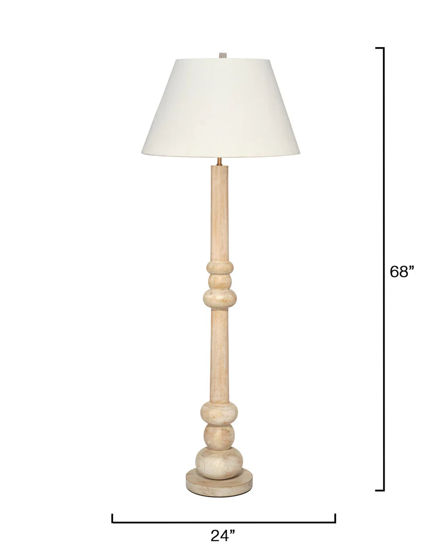 Jamie Young Augustine Floor Lamp, White Washed Wood