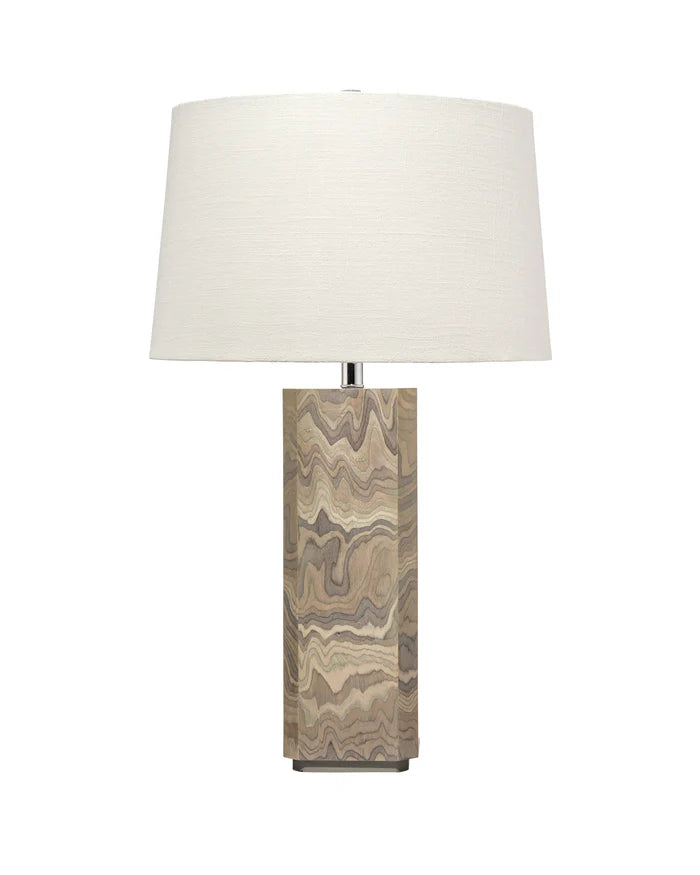 Jamie Young Canyon Table Lamp, Sand Grey Wood Veneer