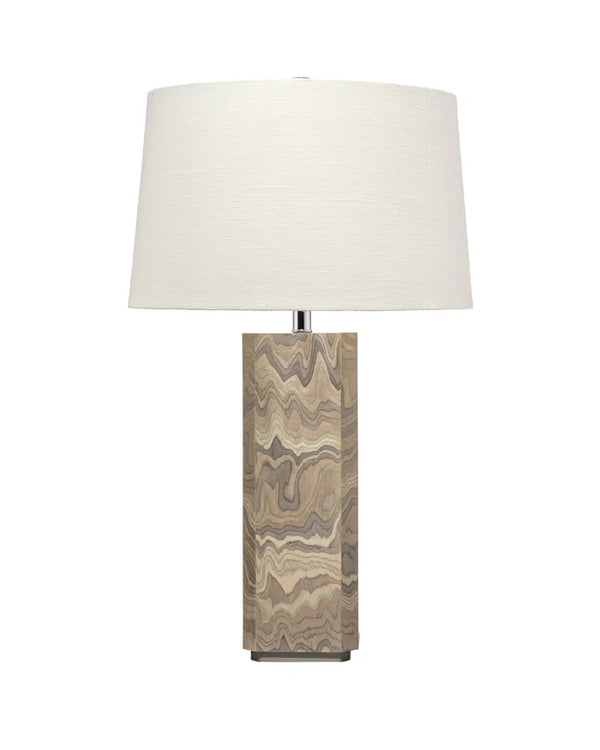 Jamie Young Canyon Table Lamp, Sand Grey Wood Veneer