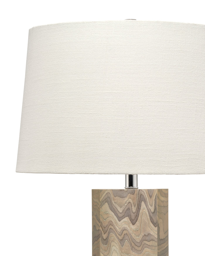 Jamie Young Canyon Table Lamp, Sand Grey Wood Veneer