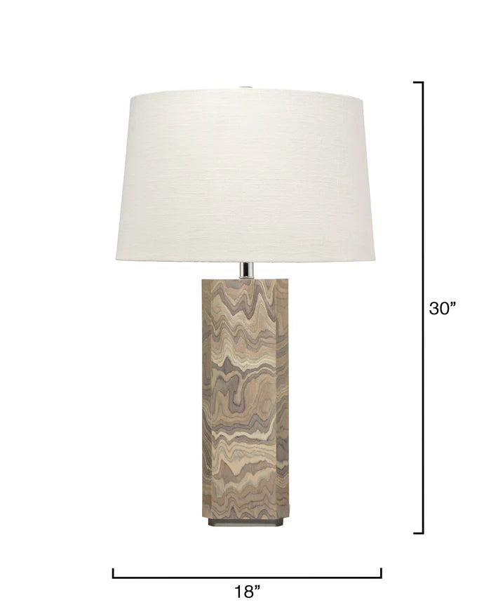 Jamie Young Canyon Table Lamp, Sand Grey Wood Veneer