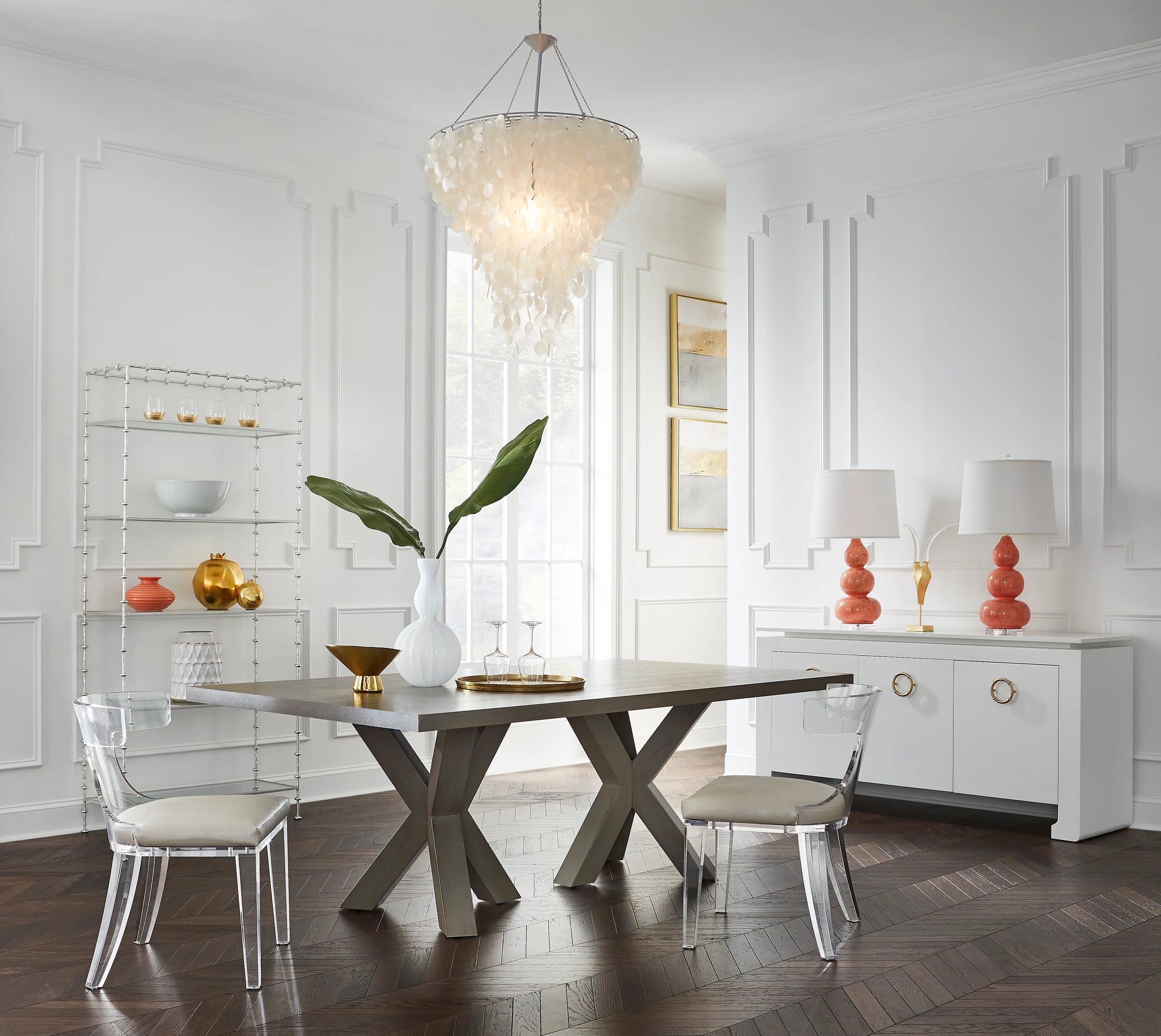 Worlds Away Haines Rectangular Dining Table