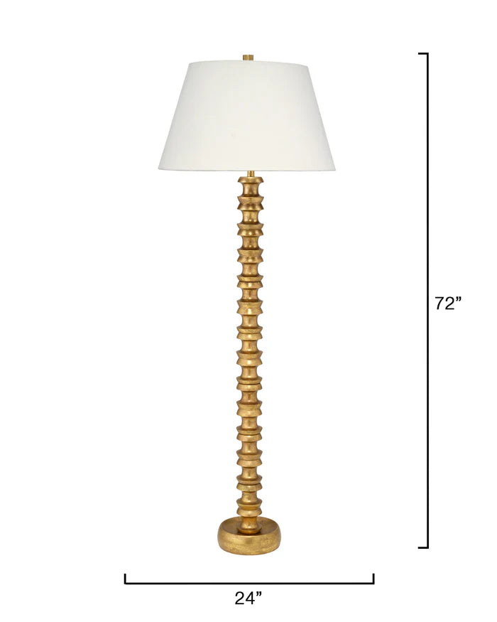Jamie Young Melrose Floor Lamp, Gold Leaf