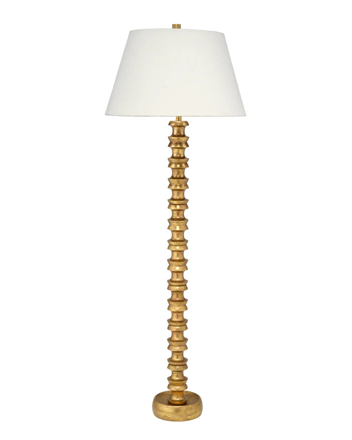 Jamie Young Melrose Floor Lamp, Gold Leaf