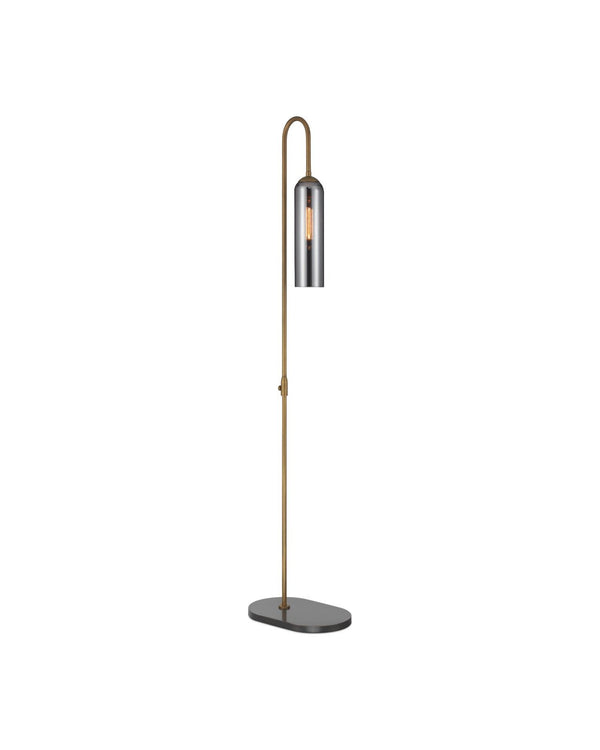 Currey & Company Severn Smoke Glass Floor Lamp