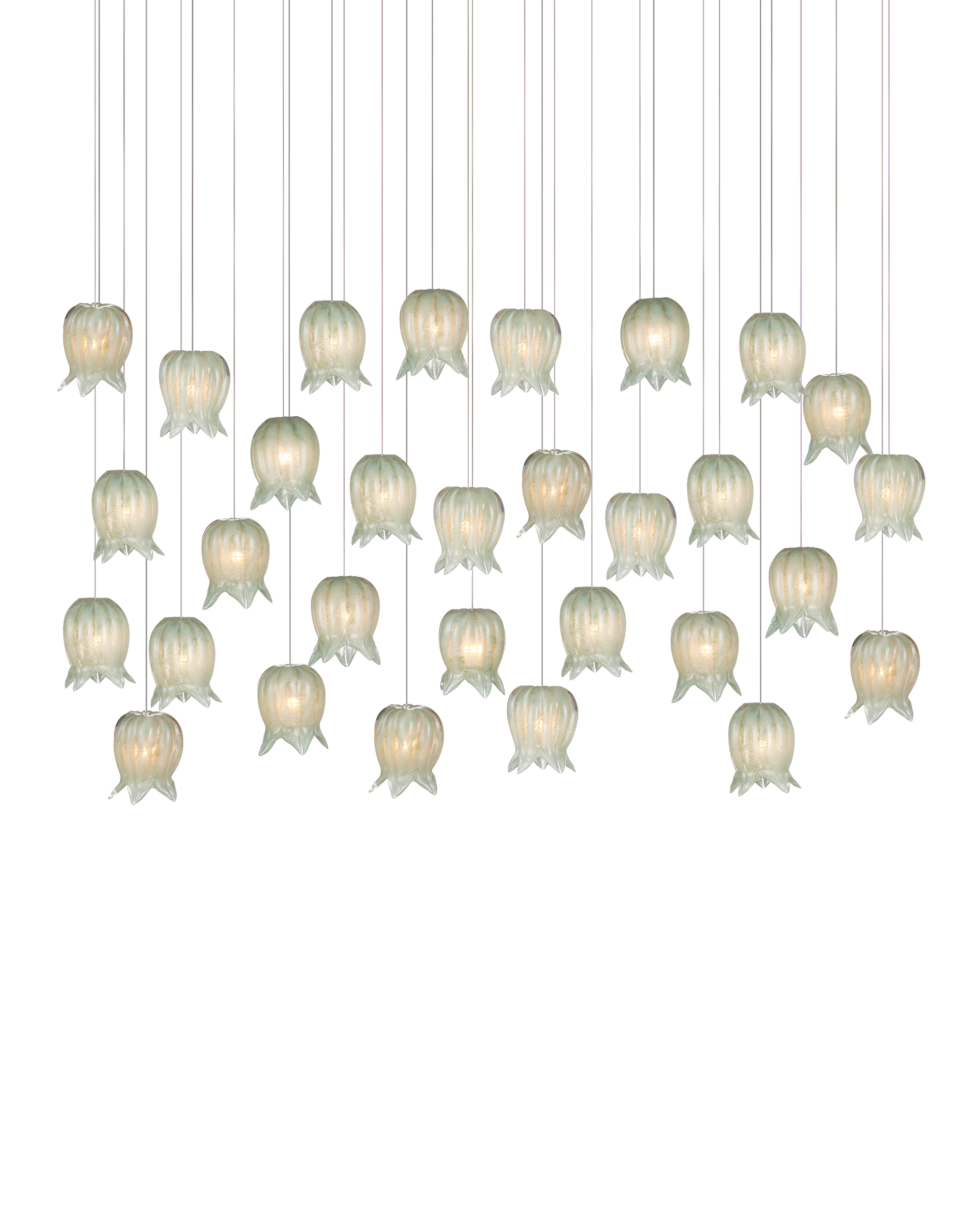 Currey And Company Polpo 30 Light Linear Multi Drop Pendant