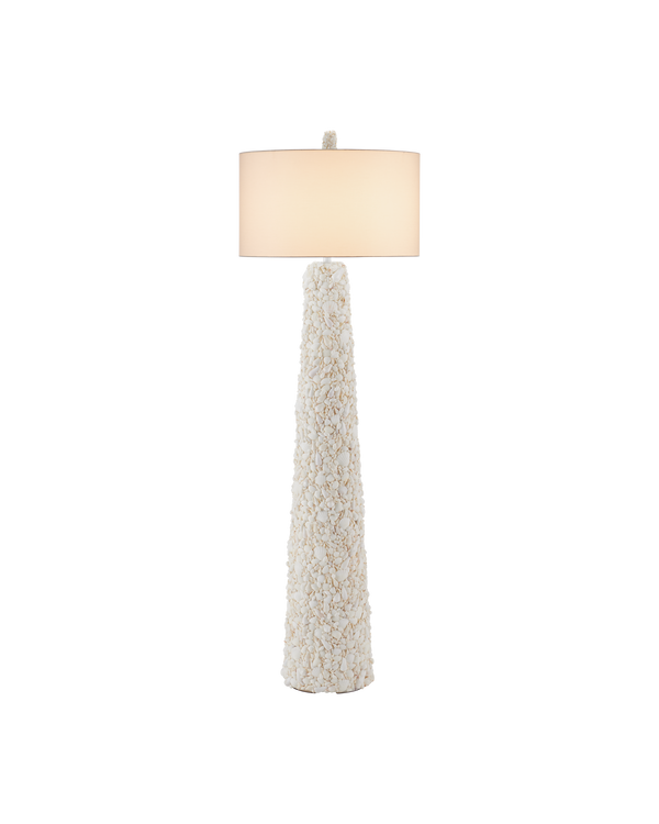 Currey & Company Turbinella White Floor Lamp